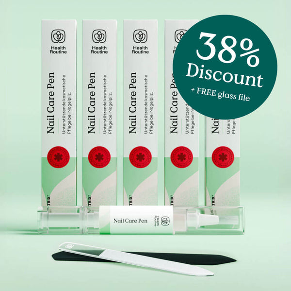 5x Penna per la Cura delle Unghie + Lima in Vetro GRATIS